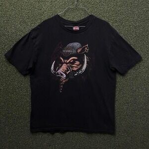 Vintage 00s Harley Davidson War Pig Hog Alamo City San Antonio‎ Tee Shirt